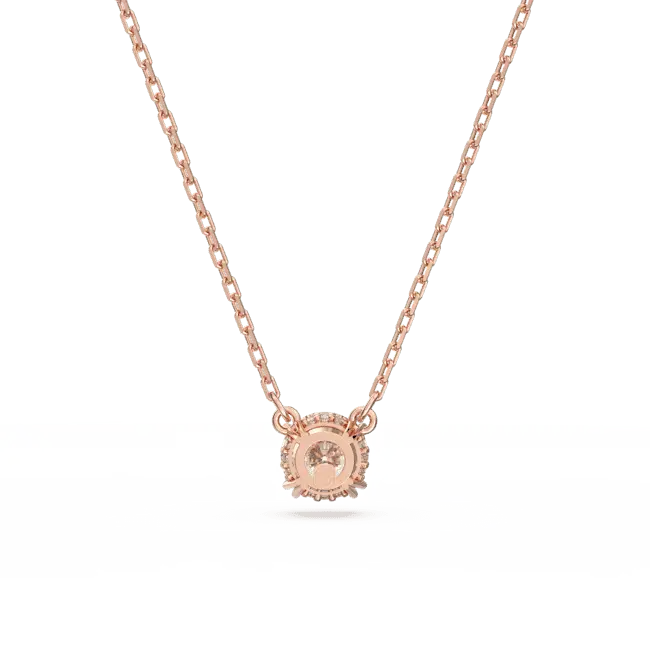 Swarovski Stilla Pendant Round Cut White Rose Gold-Tone Plated