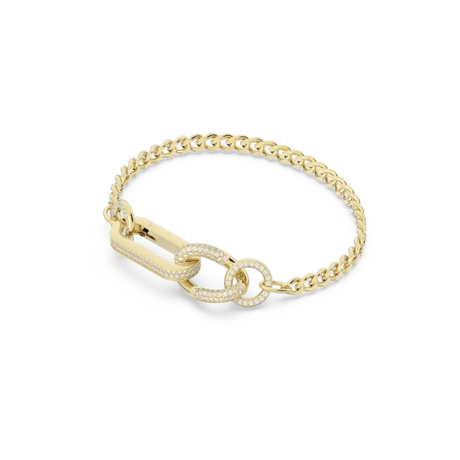 Swarovski Dextera Bracelet Pavé Mixed Links White Gold-Tone Plated