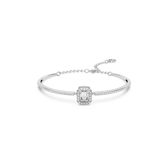 Swarovski Una Bangle Octagon Cut Pave White Rhodium Plated