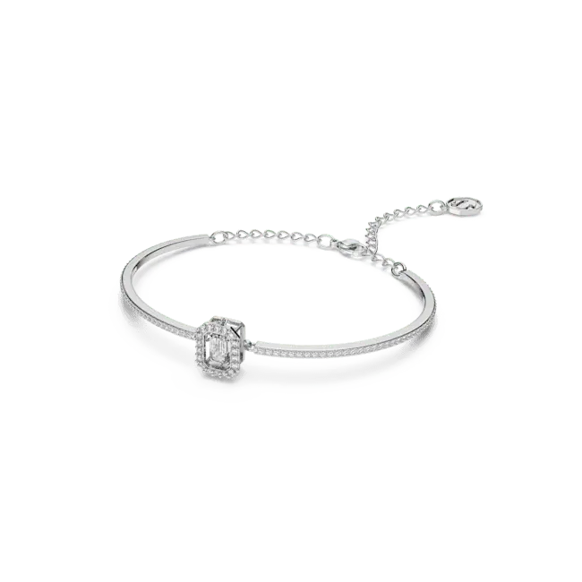 Swarovski Una Bangle Octagon Cut Pave White Rhodium Plated