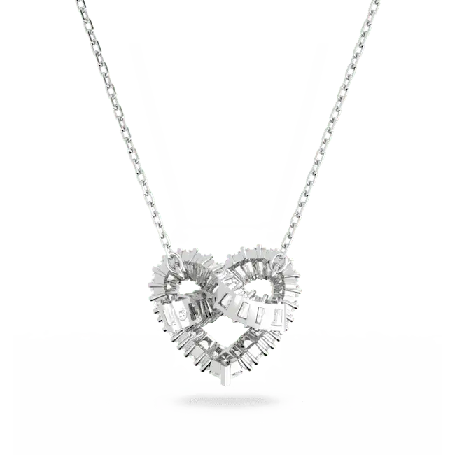 Swarovski Matrix Pendant Mixed Cuts Heart White Rhodium Plated