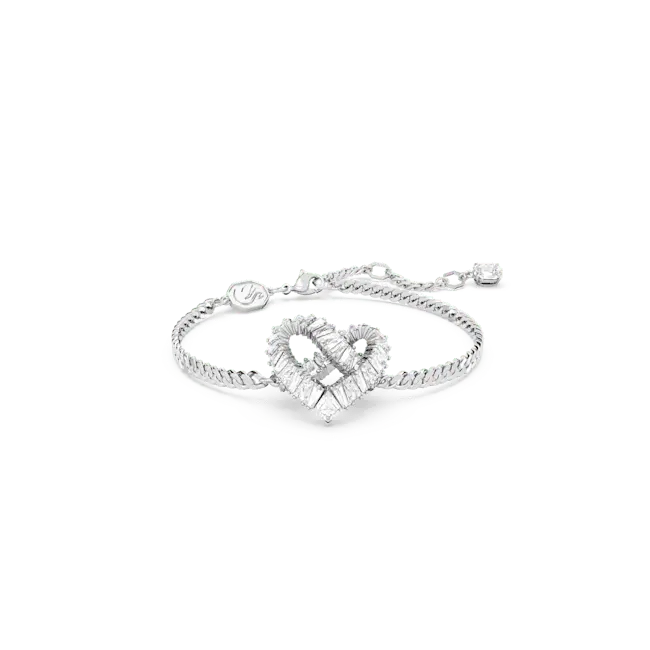 Swarovski Matrix Bracelet Heart White Rhodium Plated