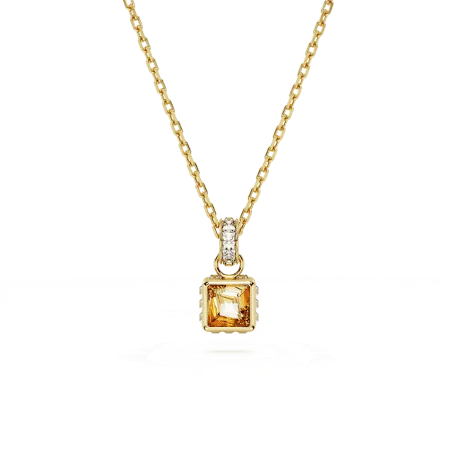 Swarovski Chroma Pendant Square Cut Yellow Gold-Tone Plated