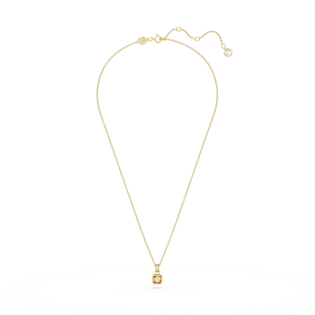 Swarovski Chroma Pendant Square Cut Yellow Gold-Tone Plated