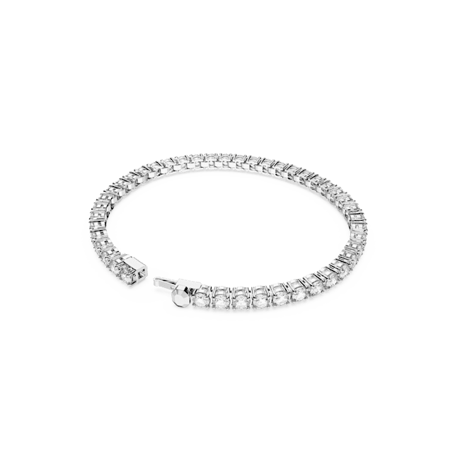 Swarovski Matrix Tennis Bracelet Round Cut White Rhodium Plated