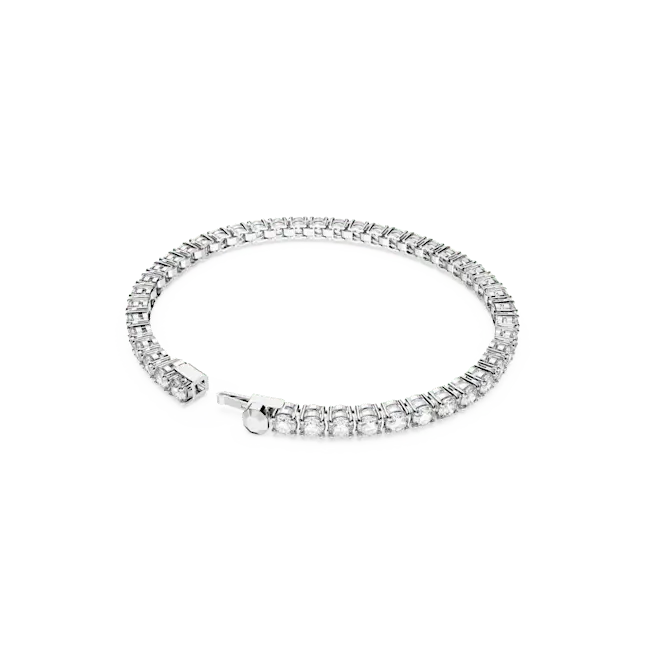 Swarovski Matrix Tennis Bracelet Round Cut White Rhodium Plated