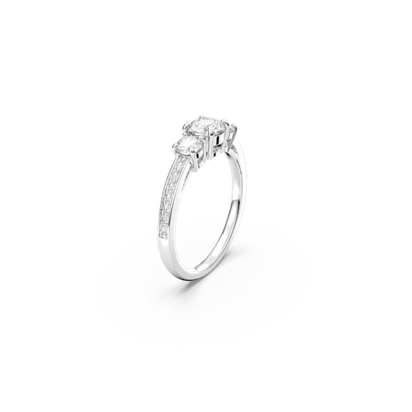 Swarovski Stilla Attract Ring Round Cut White Silver-Tone Finish