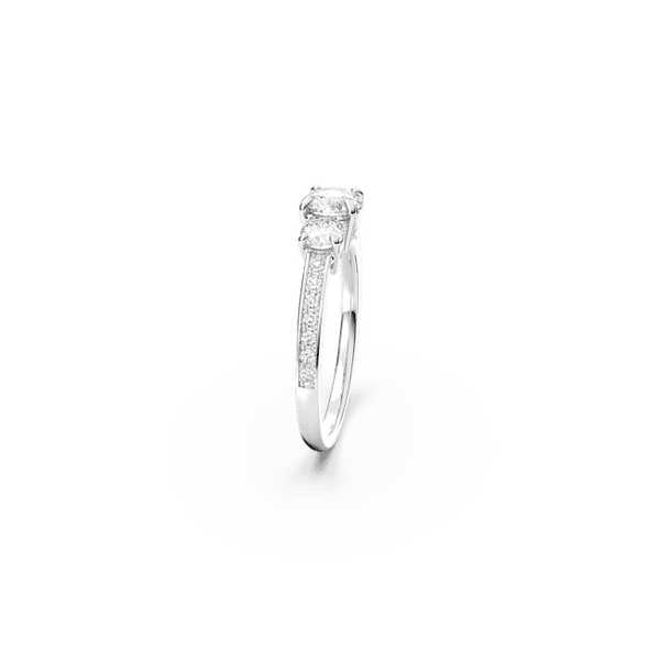 Swarovski Stilla Attract Ring Round Cut White Silver-Tone Finish