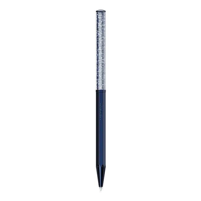 Swarovski Crystalline Ballpoint Pen Octagon Shape Blue Lacquered