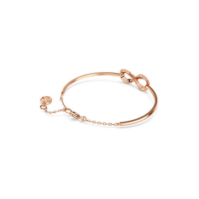 Swarovski Hyperbola Bangle Infinity White Rose Gold-Tone Plated