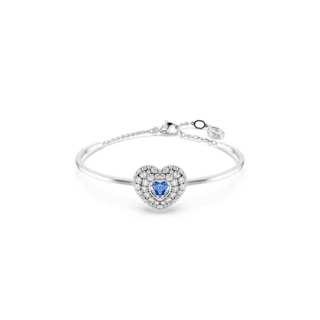 Swarovski Idyllia Bangle Heart Blue Rhodium Plated