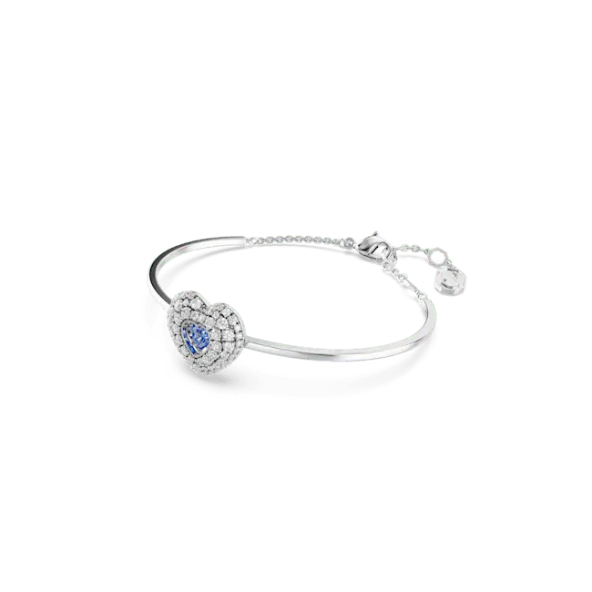 Swarovski Idyllia Bangle Heart Blue Rhodium Plated