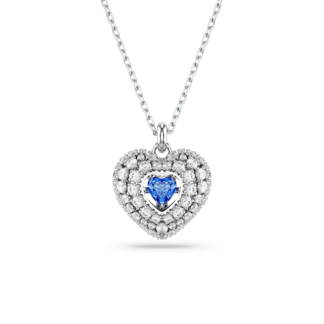 Swarovski Idyllia Pendant Heart Blue Rhodium Plated