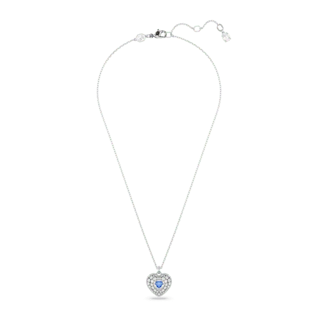 Swarovski Idyllia Pendant Heart Blue Rhodium Plated