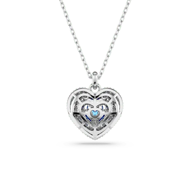 Swarovski Idyllia Pendant Heart Blue Rhodium Plated