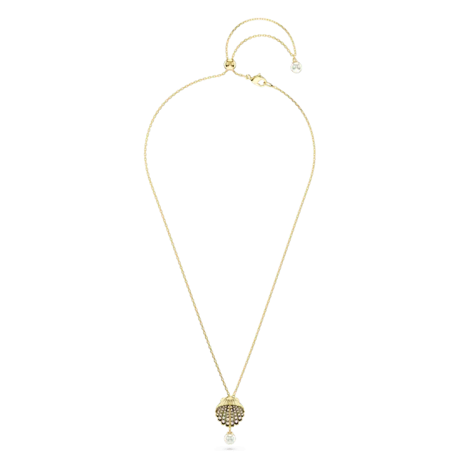 Swarovski Idyllia Y Pendant Crystal Pearl Shell Gold-Tone Plated