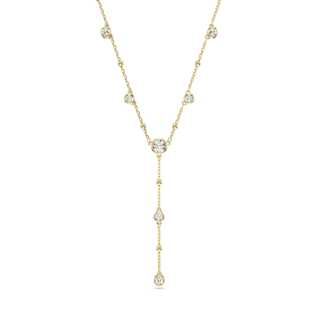 Swarovski Imber Y Necklace Round Cut Scatter White Gold-Tone Plated