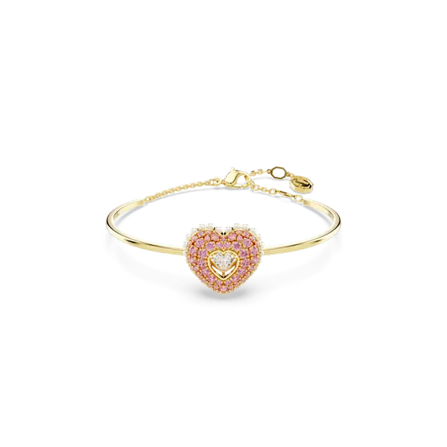 Swarovski Idyllia Bangle Heart Pink Gold-Tone Plated