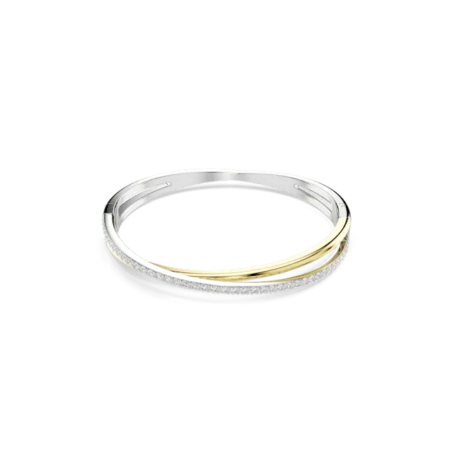 Swarovski Hyperbola Bangle White Mixed Metal Finish