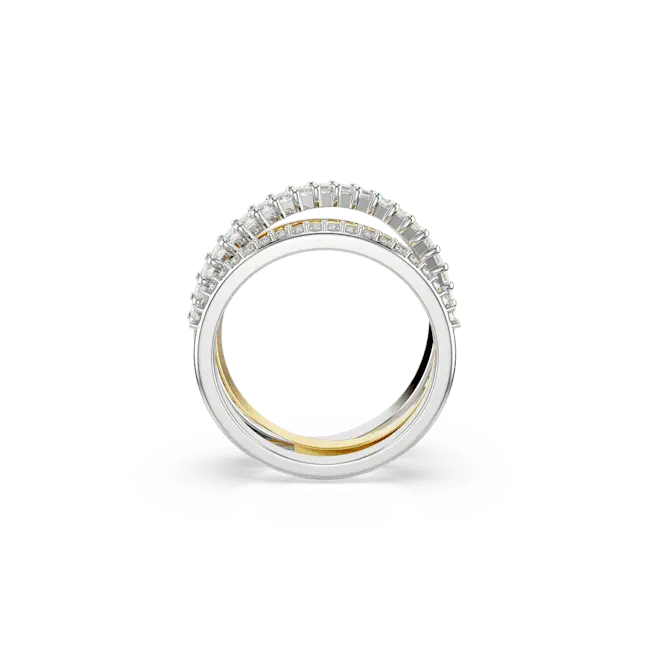 Swarovski Hyperbola Ring Mixed Cuts White Mixed Metal Finish