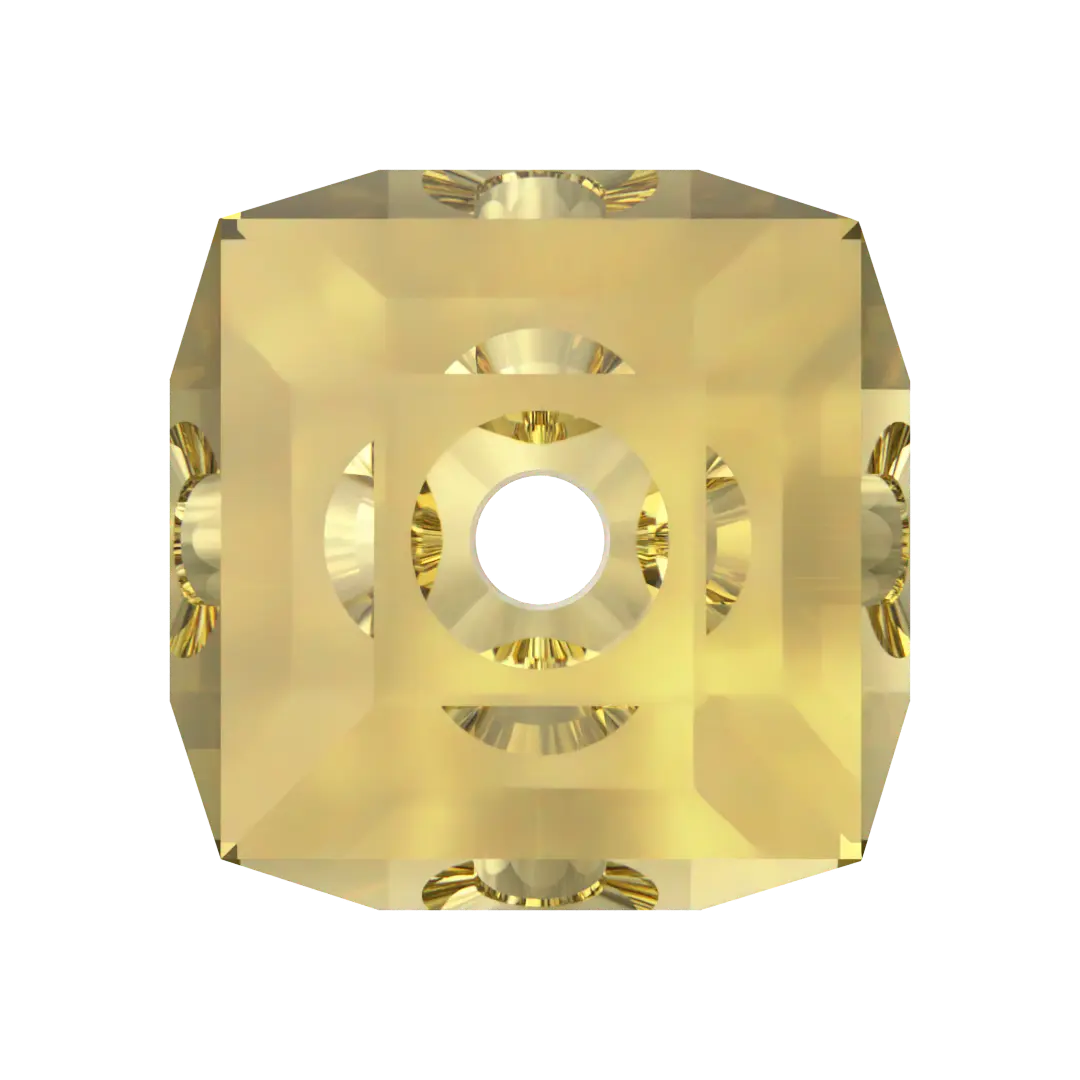 Swarovski Crystal Beads Cube (5601) Recreated Dark Jonquil