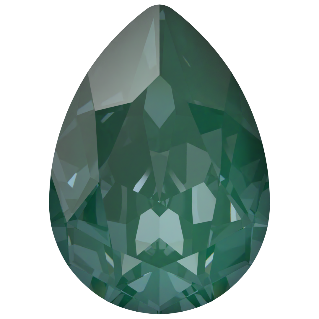 Swarovski Fancy Stones Pear (4320) Crystal Pine Green Ignite UNFOILED