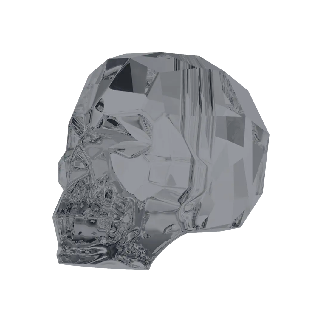 Serinity Crystal Beads Skull (5750) Crystal Silver Night 2X