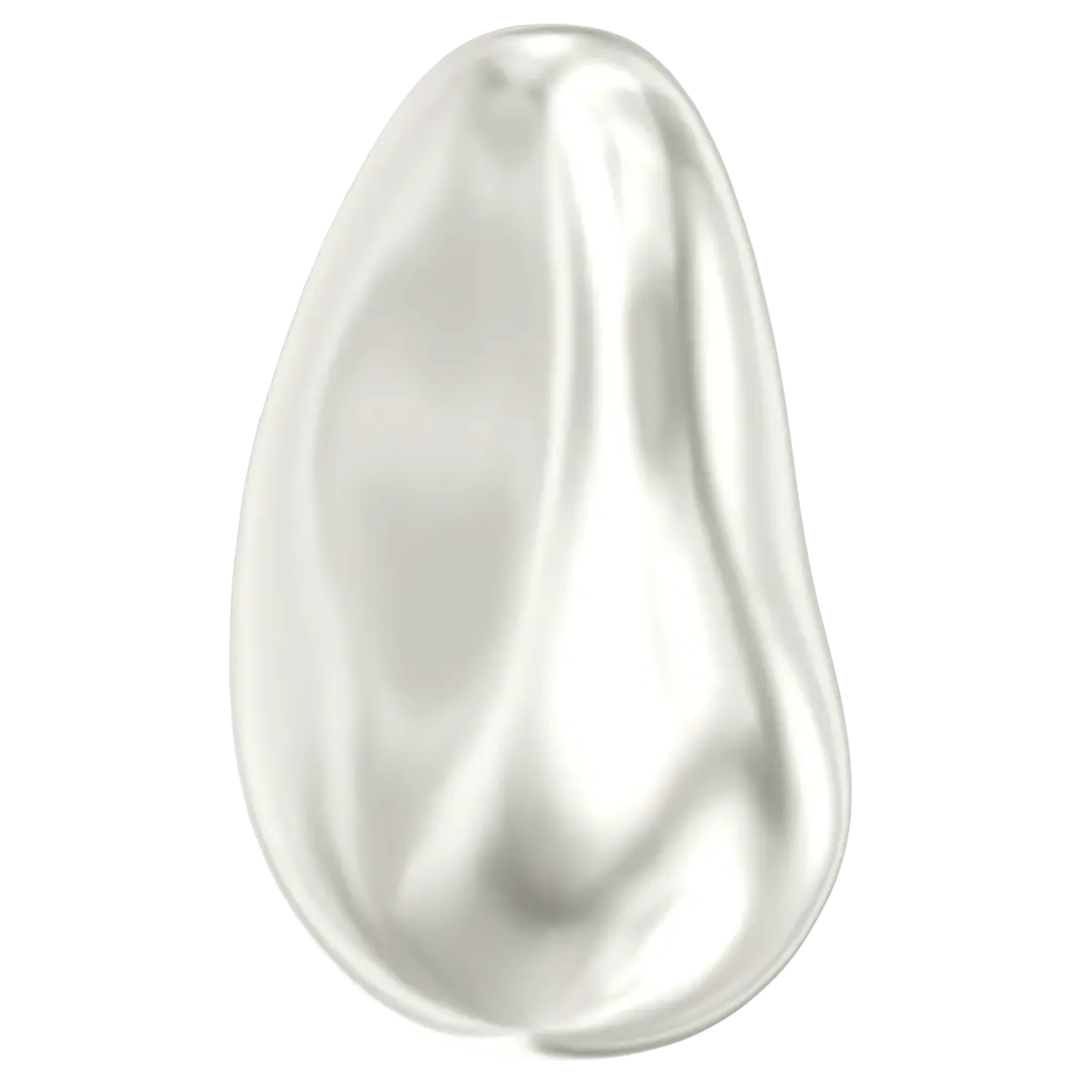 Swarovski Pearls Baroque Drop (5843) Crystal White