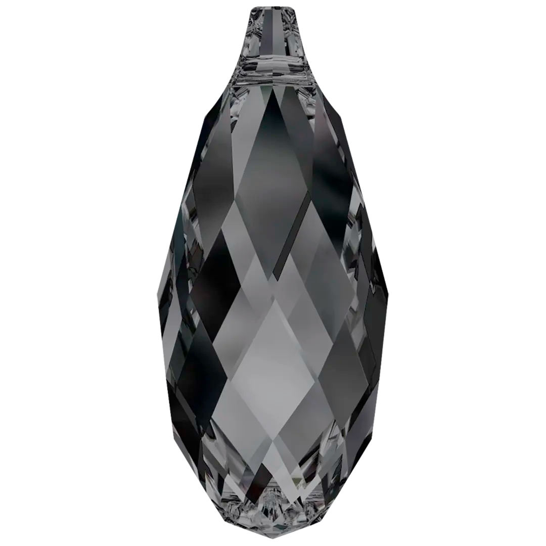 Swarovski Pendants Briolette (6010) Crystal Silver Night