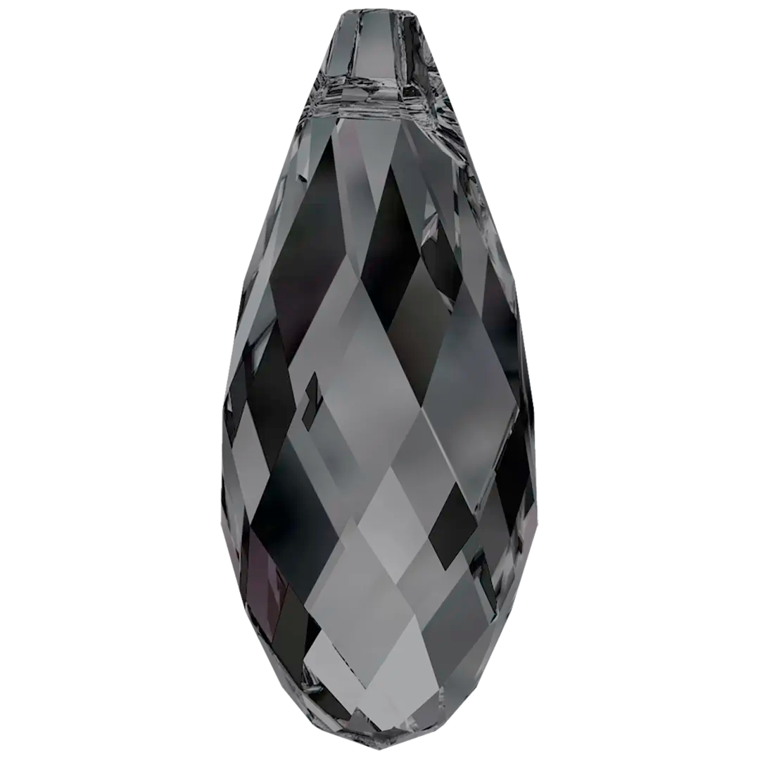 Swarovski Pendants Briolette (6010) Crystal Silver Night