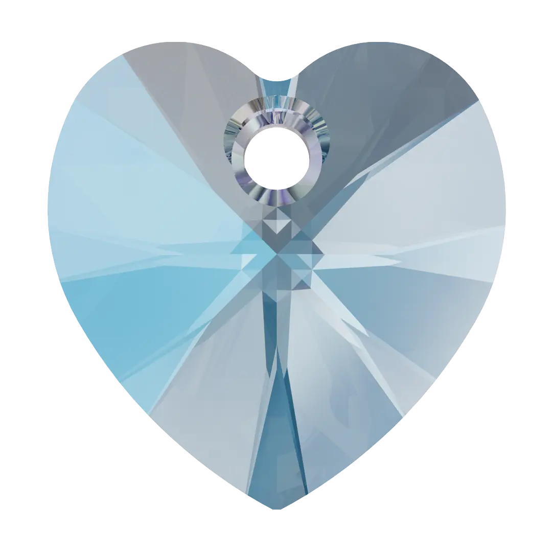 Swarovski Pendants Xilion Heart (6228) Aquamarine Shimmer