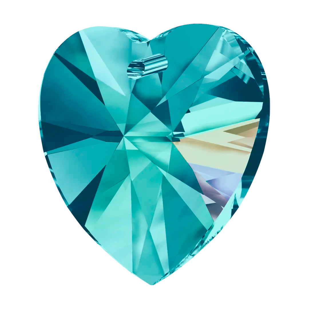 Swarovski Pendants Xilion Heart (6228) Blue Zircon AB