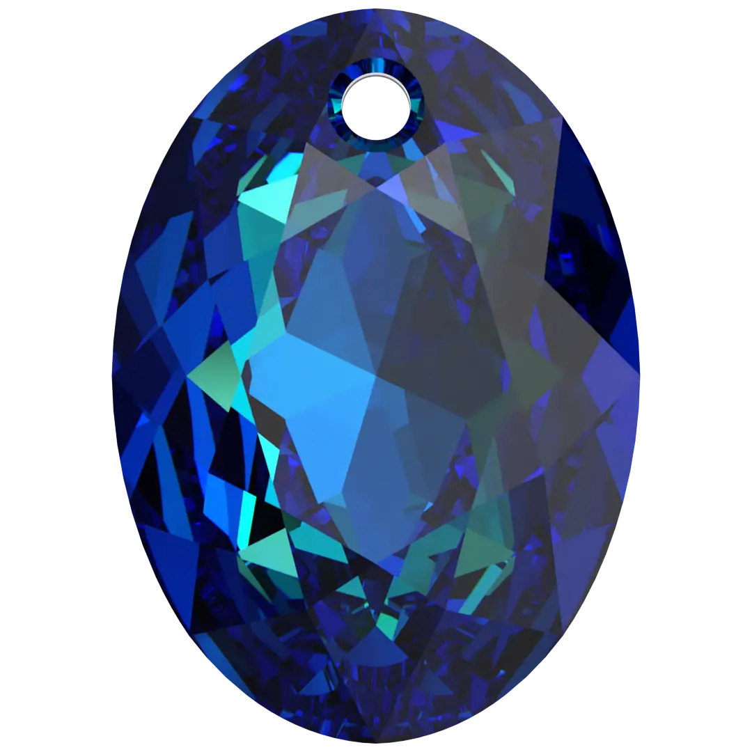 Swarovski Pendants Elliptic Cut (6438) Crystal Bermuda Blue P