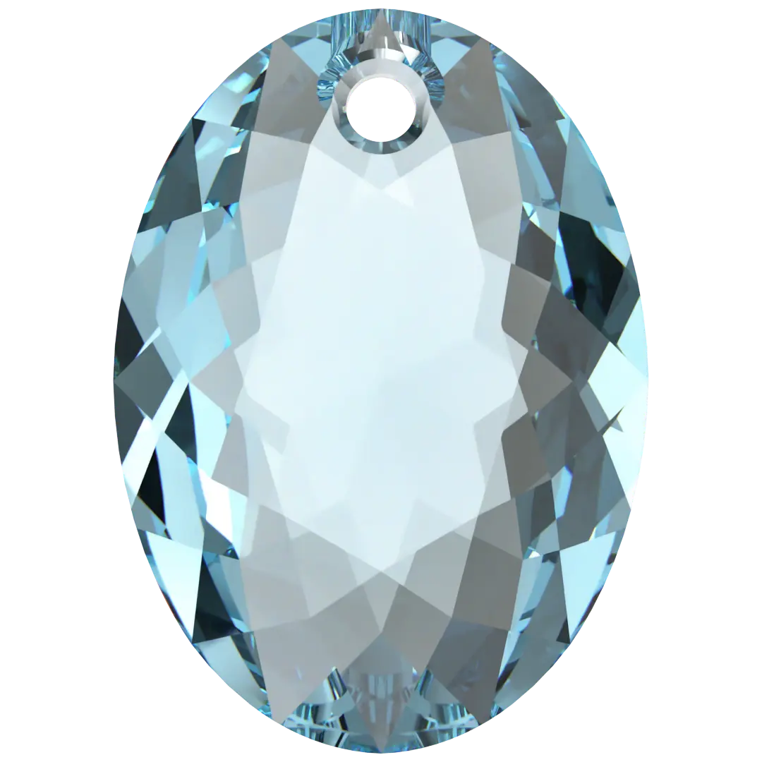 Swarovski Pendants Elliptic Cut (6438) Aquamarine