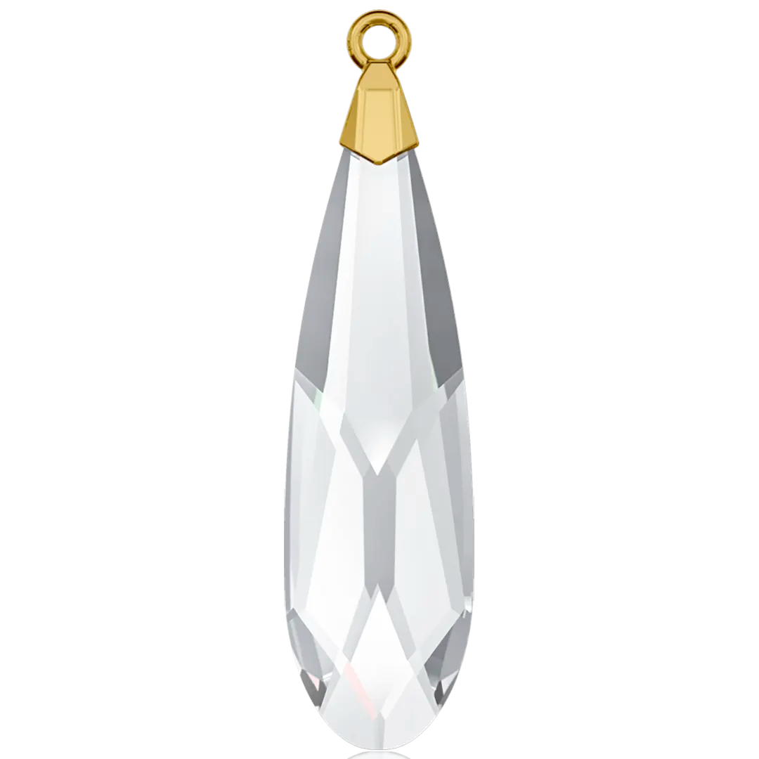 Swarovski Pendants Raindrop Gold Cap (6533) Crystal