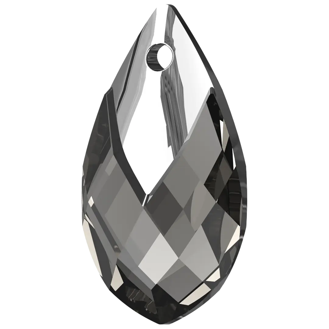 Swarovski Pendants Pear Metallic Cap (6565) Crystal Light Chrome