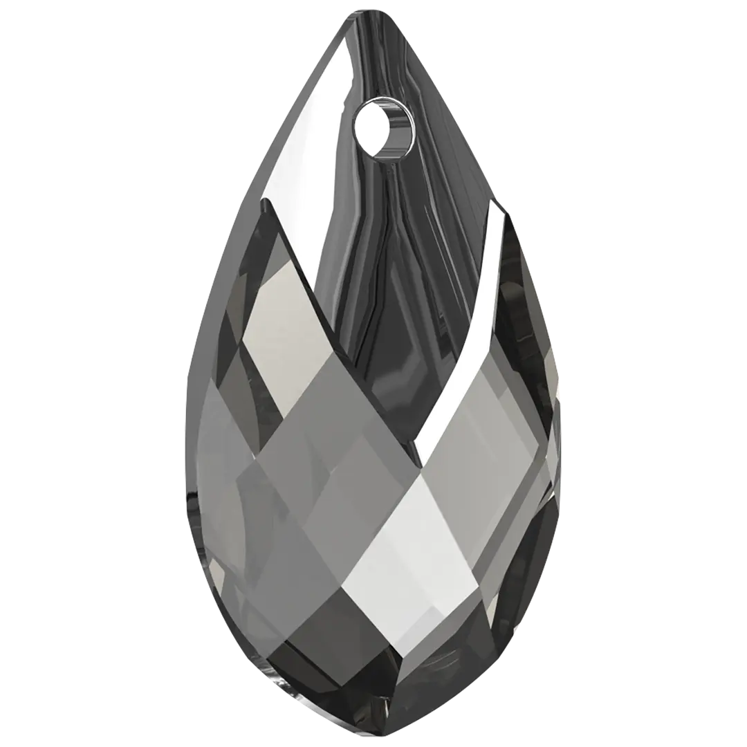 Swarovski Pendants Pear Metallic Cap (6565) Crystal Light Chrome