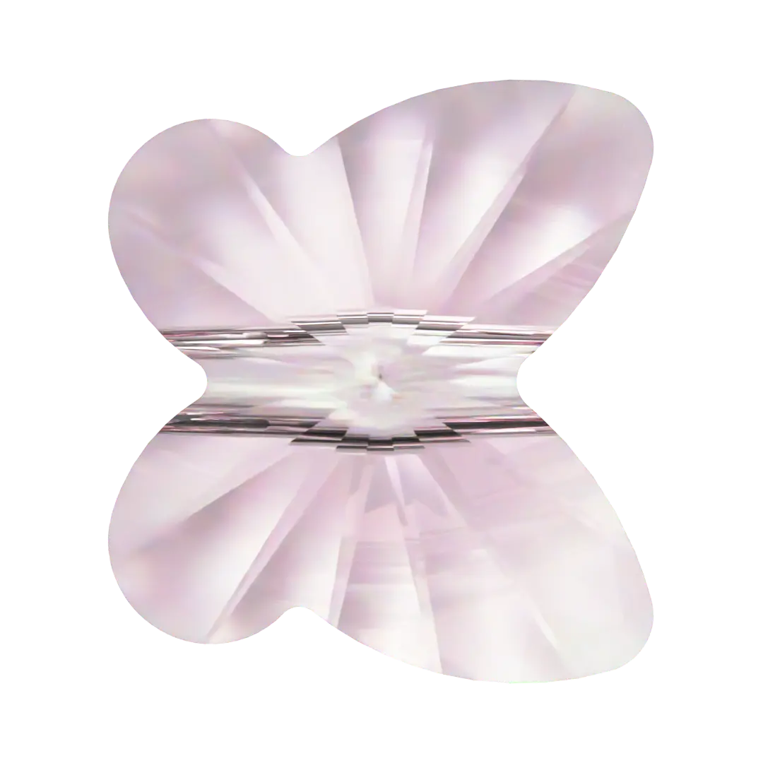 Swarovski Crystal Beads Butterfly (5754) Light Rose