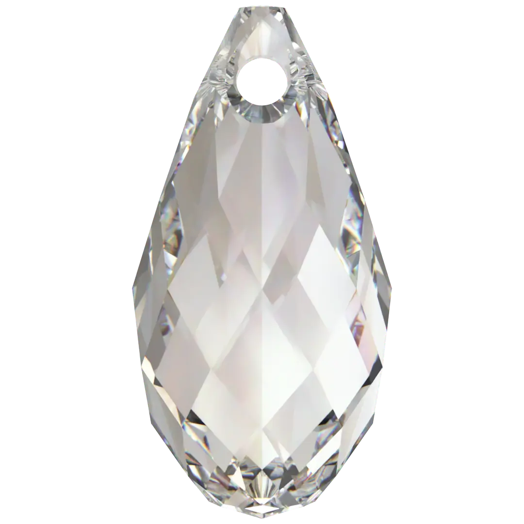 Swarovski Pendants Briolette (6010) Crystal Silver Shade