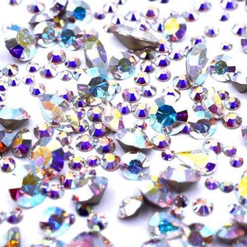 Preciosa Stone Mix of Flat Back Rhinestones, Chatons & Fancy Stones Crystal AB