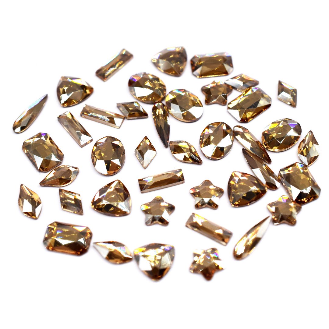 Swarovski Rhinestones Non Hotfix Shapes Mix Crystal Golden Shadow