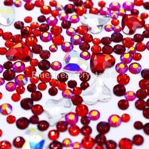 Estella Flat Back Rhinestones Non Hotfix Mix Cardinal-Estella Flatback Rhinestones Crystals (Non Hotfix)-Bluestreak Crystals