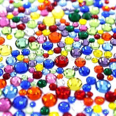 Mini Assorted Hotfix Rhinestones - 250 Piece