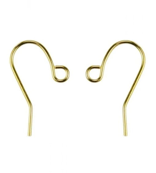 Gold Plated Shepherds Crook Earwires