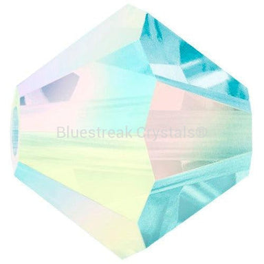 Preciosa Beads Bicone Aquamarine AB 2X-Preciosa Beads-4mm - Pack of 100-Bluestreak Crystals