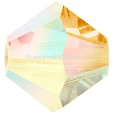 Preciosa Beads Bicone Topaz AB 2X-Preciosa Beads-4mm - Pack of 100-Bluestreak Crystals