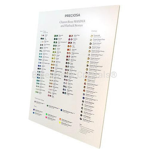 Rhinestone Color Chart for Preciosa MAXIMA Rhinestones - NEW