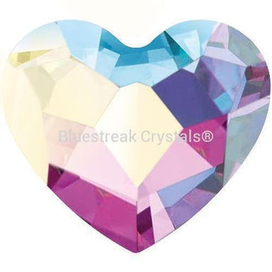 Preciosa Flat Back Crystals Rhinestones Non Hotfix Heart (MAXIMA) Crystal AB-Preciosa Flatback Rhinestones Crystals (Non Hotfix)-6mm - Pack of 10-Bluestreak Crystals