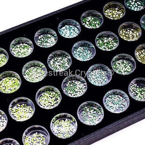 Preciosa Flat Back Crystals Rhinestones Non Hotfix Mix (MAXIMA) Dream Colour Tray Spring Meadow-Preciosa Flatback Rhinestones Crystals (Non Hotfix)-Black Tray-Bluestreak Crystals