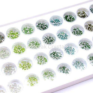 Preciosa Flat Back Crystals Rhinestones Non Hotfix Mix (MAXIMA) Dream Colour Tray Spring Meadow-Preciosa Flatback Rhinestones Crystals (Non Hotfix)-White Tray-Bluestreak Crystals